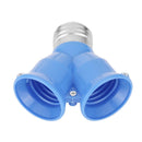 10pcs E27 to 2E27 Lamp Holder Converter Adapter Bulb Base(Blue)