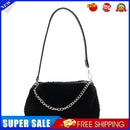 Retro Animal Chain Underarm Bags Purse Women Plush Top-handle Clutch (2)