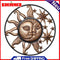 Metal Sun Moon Wall Hanging Sculpture Wrought Iron Ornament Art for Home Decor