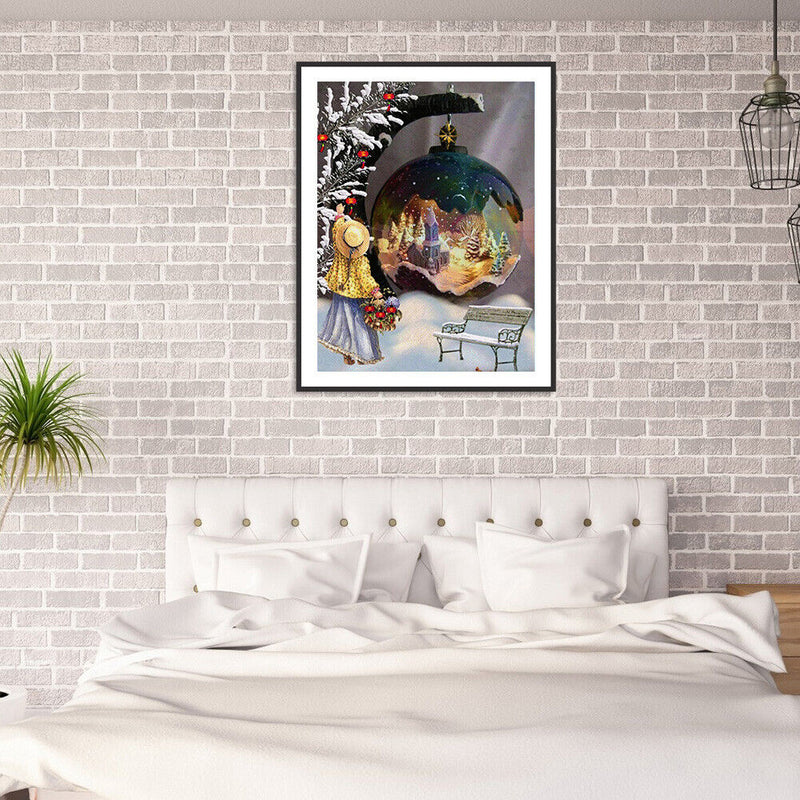 5D DIY Diamond Painting Crystal Ball Girl Full Round Drill Mosaic Art Home Decor
