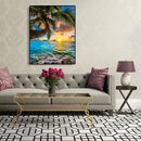 Painting By Numbers Kit DIY Sunset Canvas Oil Art Picture for Home Wall Decor