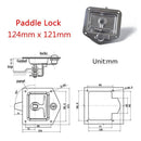 Steel with Keys Rear Fixing T-Handle Lock Trailer Door Latch Cabinet Lock