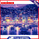 Painting By Numbers DIY Night Sky Ship Canvas Oil Wall Art Picture Ornaments Kit