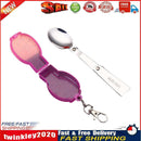 Outdoor Camping Utensil Stainless Steel Folding Spoon with Box (Purple) Newly