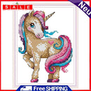 Magic Horse 14CT Counted Partial Cross Stitch DIY Craft Set Handmade Painting