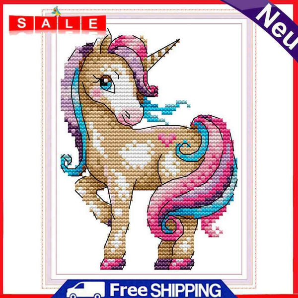 Magic Horse 14CT Counted Partial Cross Stitch DIY Craft Set Handmade Painting