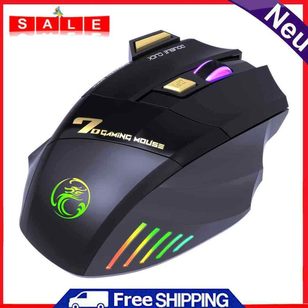 iMice GW-X7 7 Buttons 2.4G RGB Wireless Mouse Mute Ergonomic Gaming Office Mice