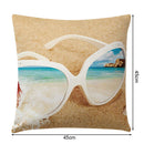 Non-fading Sandy Beach Printed Pillowcases Square Cleanable Sofa Cushion Covers