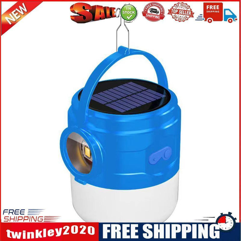 Solar LED Camping Light USB Rechargeable Bulb Outdoor Searchlight Tent Lamp