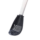 Multifunctional Spoon Potato Garlic Press Colander Cooking Tools (Black)