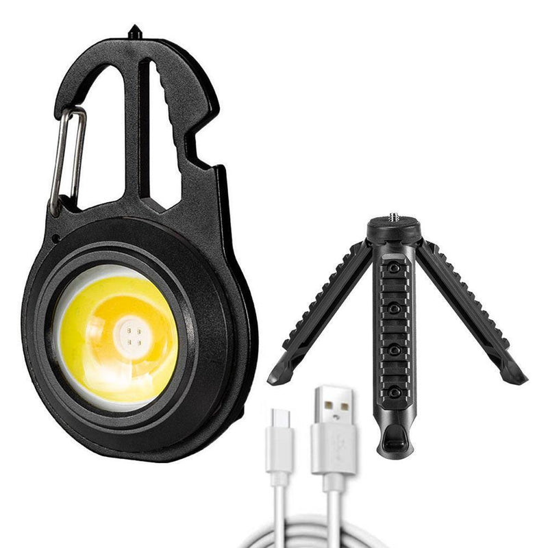 Mini Keychain Light Portable Bottle Opener COB Flashlight Screwdriver (A)