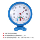 Round Clock Shaped Indoor Outdoor Hygrometer Humidity Thermometer (Blue) Newly