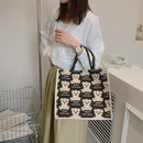 Cotton Linen Totes Cartoon Bear Handbag Large Capacity Shopper Gift Storage Bags
