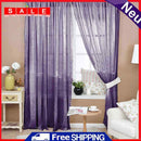 2pcs Solid Color Window Curtain Flower Pattern Valance Dark Purple