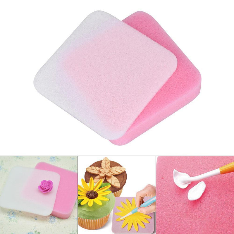 2X Fondant Flower Shapes Mat Shaping Sponge Pad Cake Baking Mold Tools Newly