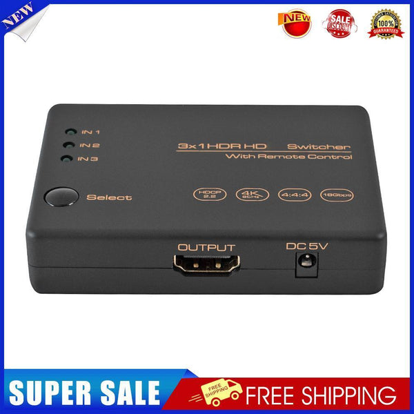 3x1 HDMI-compatible Splitter 4K 60Hz HDCP 2.2 HDR 3 In 1 Out HD Switcher fo
