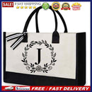 Fashion Canvas Handbag for Women Letter Printed Portable Shoulder Shopping Bag