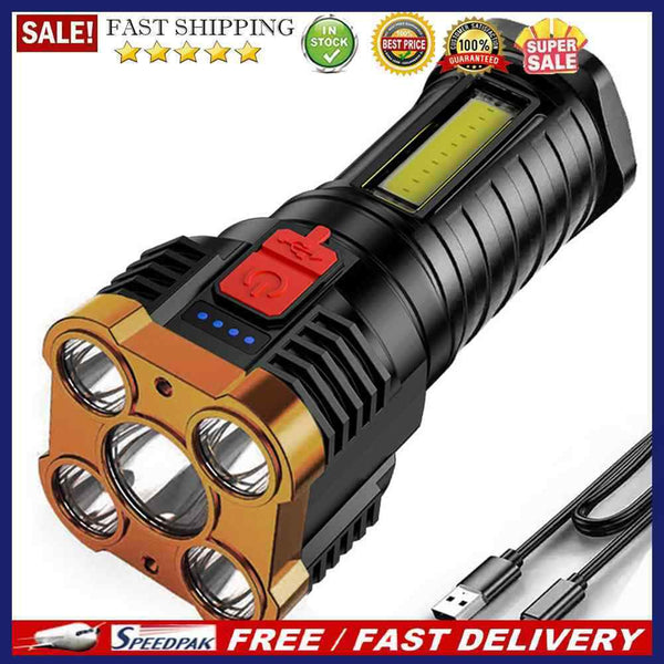 Strong USB Rechargeable Flash Light 500LM COB Outdoor Camping Fishing Light