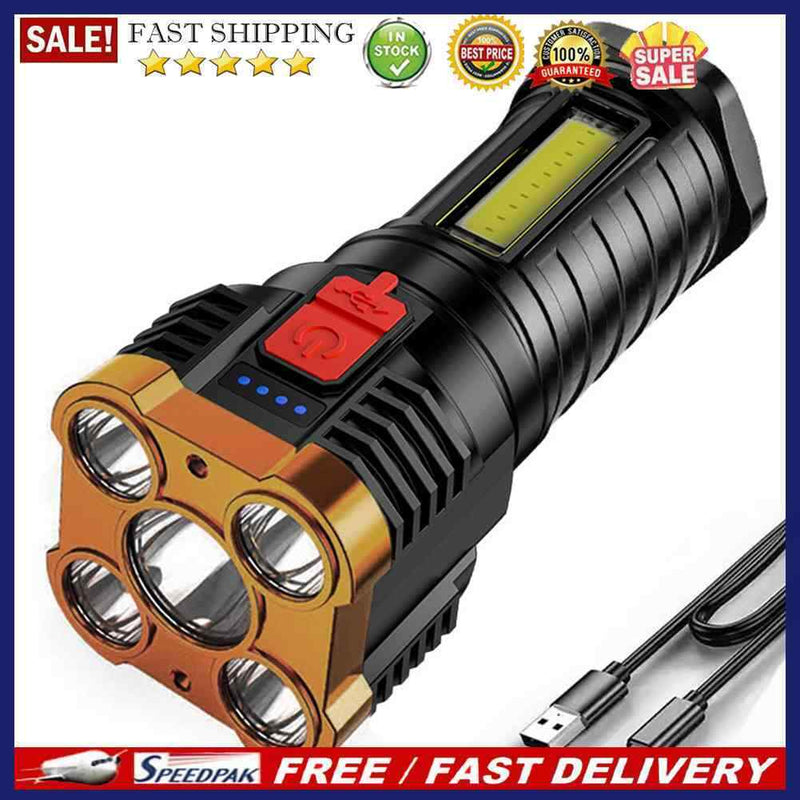 Strong USB Rechargeable Flash Light 500LM COB Outdoor Camping Fishing Light
