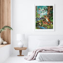 Riverside Deer Fox Partial Oil Paint By Numbers DIY Handpainted on Canvas Arts