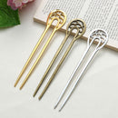 Alloy Hair Care Hairpin U-shaped hairpin Double wavy flower Metal Hair Stick