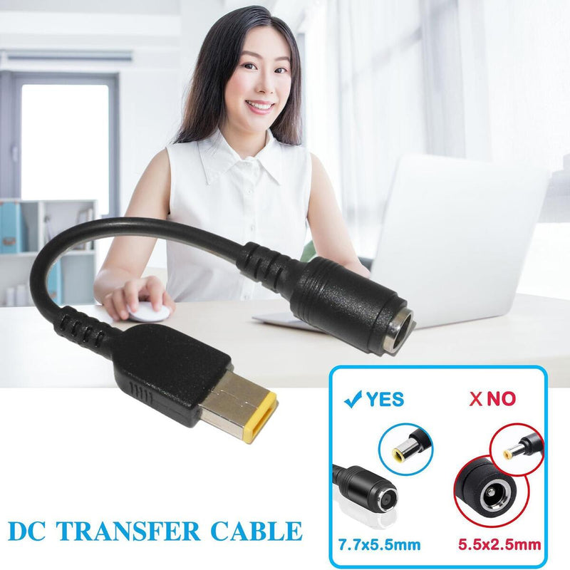 For Lenovo Thinkpad Round Jack to Square Plug Adapter Charger Power Converter`