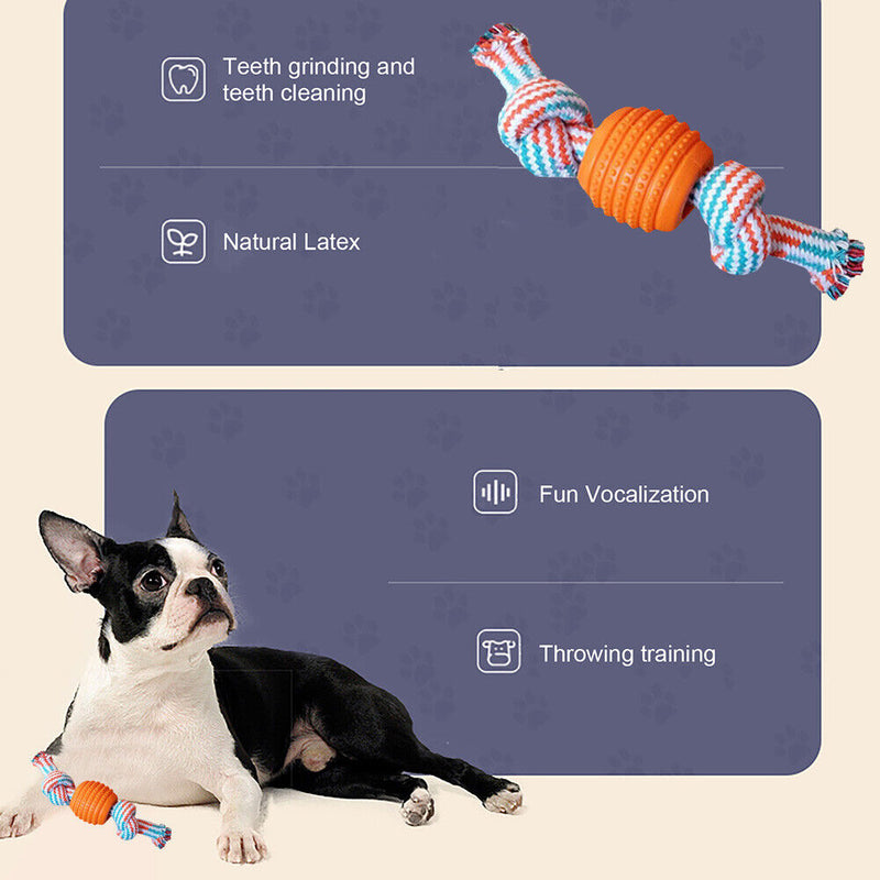 Double Knot Cotton Rope Ball Dog Interactive Bite Resistant Tooth Cleaning Ba