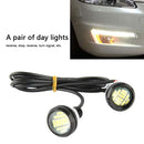 2pcs White Eagle Eye LED DRL Reverse Backup Turn Signal Light for Car Motorcycle