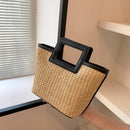 Korean Straw Totes Bag Women Retro Shoulder Bag Summer Beach Woven Handbag Purse