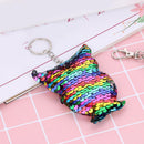 Glitter Sequins Bird Key Chain Girl Backpack Key Ring Jewelry (Multicolor)