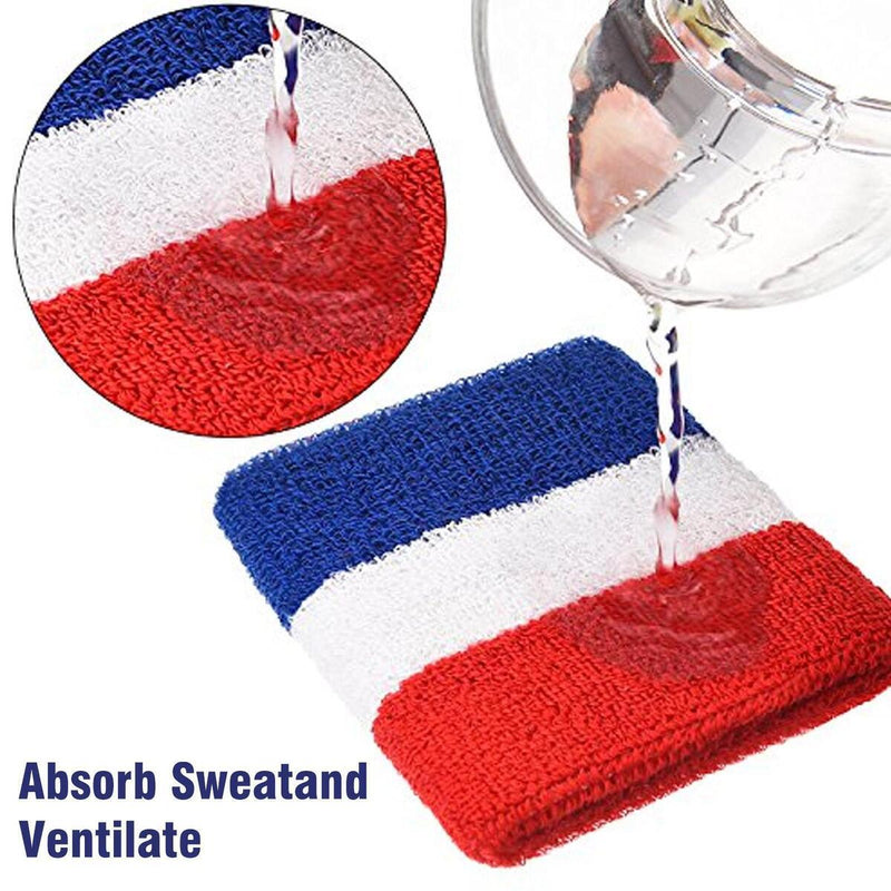 GOGO Sweatband Sets, 2 Wristbands & 1Headbands, 3 PCS July Set 4th of One H2H1