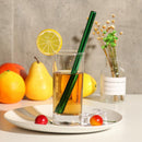 5pcs/Set Stainless Steel Reusable Drink Straws Cleaning Brush Kit (Green) Newly