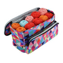 Large Capacity Yarn Clothes Storage Square Bags Geometric Embroidery Portable Cr