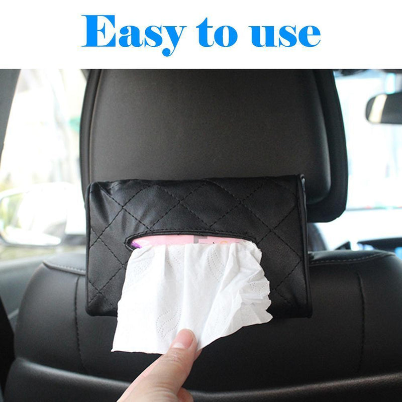 PU Leather Car Tissue Box Towel Napkin Papers Container Holder Auto Accessories