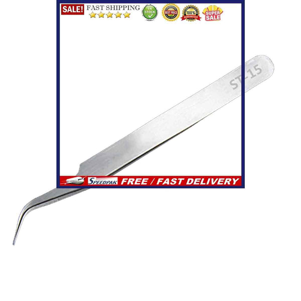Stainless Steel Tweezers - Precision Curved Pointed Tip Isolating for Solderi