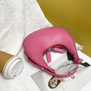 Fashion Women Handbag Leather Solid Color Crescent Hobos Shoulder Bags for Girls