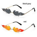 Narrow Sunglasses Fire Flame Wave Sun Glasses Fashion Sunglasses Rimless