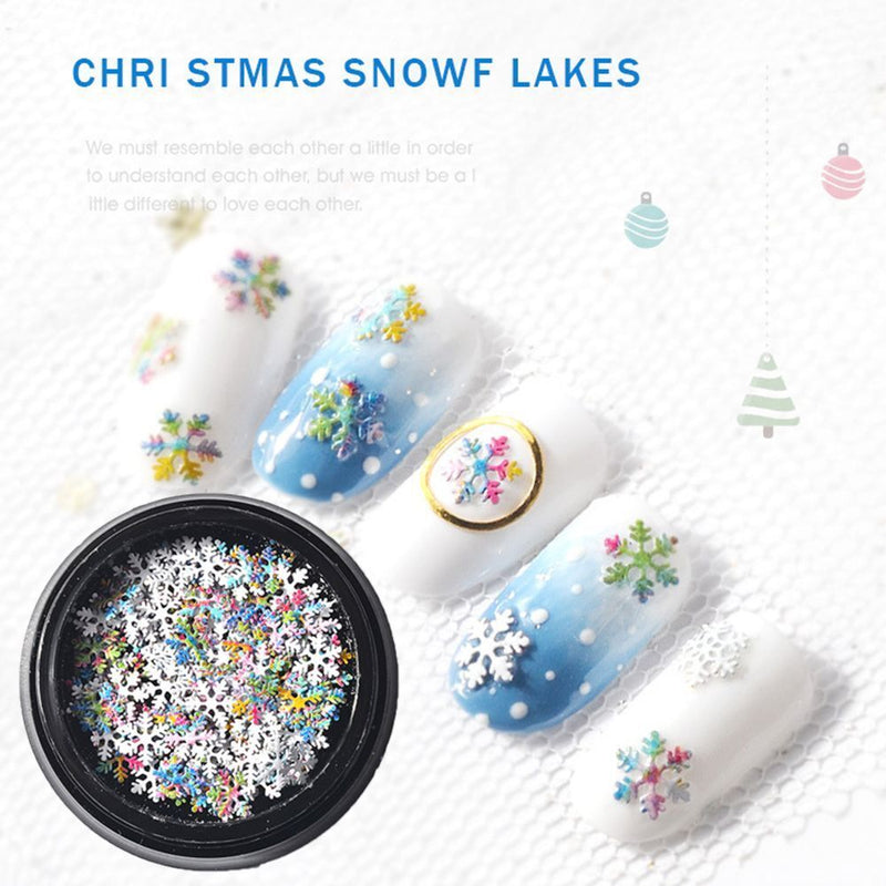 DIY Art Tips Glitter Flakes Christmas Manicure Decor Snowflake Nail Sequins