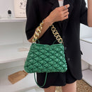 Fashion Pleated Women Shoulder Handbags Chain PU Leather Messenger Clutch Bag
