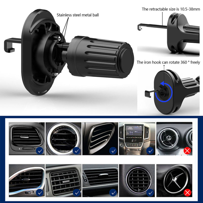 #A Wireless Car Charger Fast Charging Auto Clamping Windshield Dash Air Vent M
