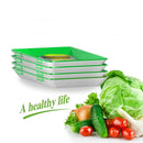 Food Preservation Tray Plastic Food Fresh Storage Plates Container (Green)