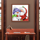 5D DIY Full Drill Round Shape Snowman Rhinestone Diamond Drawing for Bedroo
