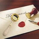 Sealing Wax Spoon Solid Wood Retro Wax Decorative Stamp Craft (Apricot) Newly