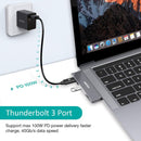 For Macbook Pro/Air Thunderbolt 3 USB C Hub Adapter 4K TV Monitor CHOETECH