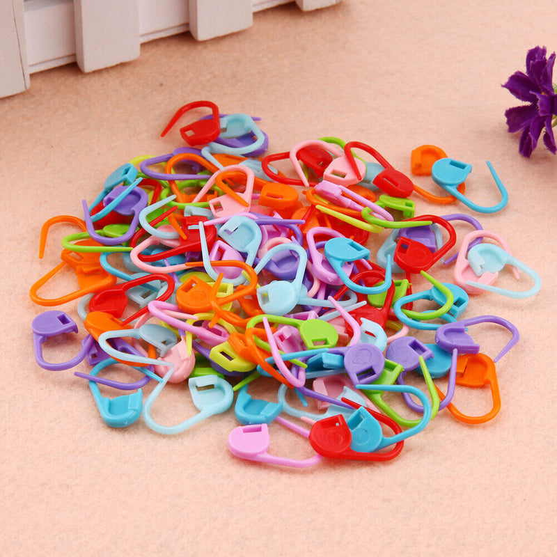 100pcs Locking Stitch Marker Lock Pins Plastic Ring Markers for Knitting Newly