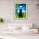 5D Diamond Painting Back Cat Full Round Drill Rhinestone DIY Home Decorations