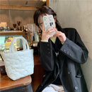 Women Contrast Color Shoulder Bag Lady Stitching Small Shopping Underarm Bag
