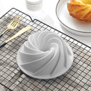 Silicone Cake Molds 6 inch Round Spiral Savoirin Pan Baking Tray (Blue B)