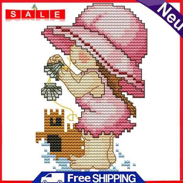 14CT Stamped DIY Four Seasons Print Needlework for Home Decor Cross Stitch Kits
