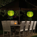 Solar Nylon Lantern Lamp Waterproof Hanging Light Festival Decor (Green) Newly